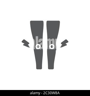 Symbole d'icône de vecteur de douleur articulaire isolé sur fond blanc Illustration de Vecteur