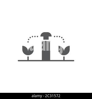Icône vectorielle des arroseurs d'irrigation isolée sur fond blanc Illustration de Vecteur