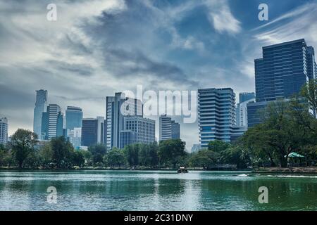 Parc Lumpini City-Scape à Bangkok, Thaïlande Banque D'Images