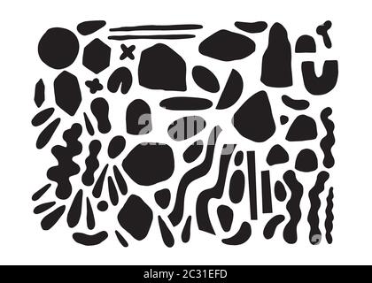 Image vectorielle de formes abstraites de peinture noire Illustration de Vecteur