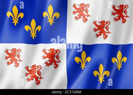 Drapeau de la région Picardie, France waving banner collection. Illustration tridimensionnelle Banque D'Images