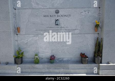 Hollywood, Californie, États-Unis 17 juin 2020 UNE vue générale de l'atmosphère de la tombe de Mickey Rooney au cimetière Hollywood Forever le 17 juin 2020 à Hollywood, Californie, États-Unis. Photo par Barry King/Alay stock photo Banque D'Images