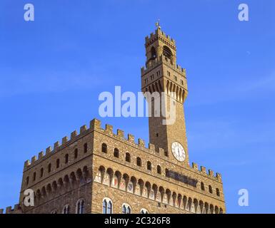 Palazzo Vecchio, Piazza della Signoria, Florence (Firenze), région Toscane, Italie Banque D'Images