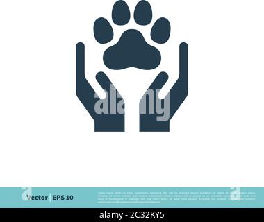 Paw Print PET Care icône Vector logo Template Illustration Design. Vecteur EPS 10. Illustration de Vecteur