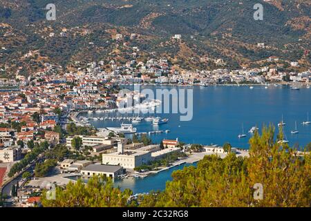 Vue sur Poros, Grèce Banque D'Images