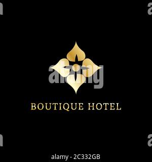 Modèle Boutique Hotel logo Design, logo lotus stock Illustration de Vecteur