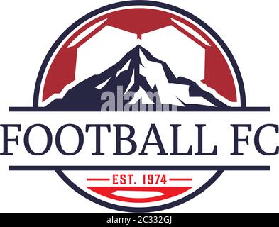 Modèle de logo Football Club, inspiration du logo de sport de montagne Illustration de Vecteur