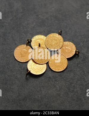 république de turquie or, un quart d'or et de bijoux de mariage, Banque D'Images