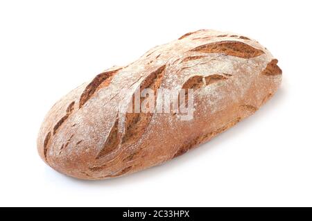 Une miche de pain multigrains Isolated On White Banque D'Images