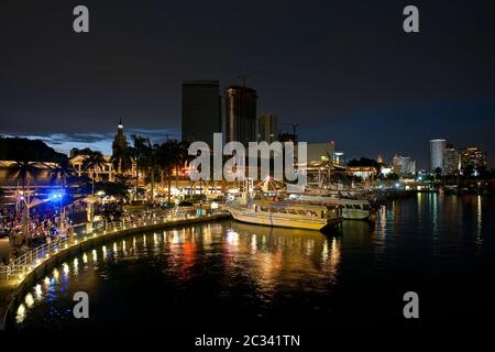 Miami la nuit Banque D'Images