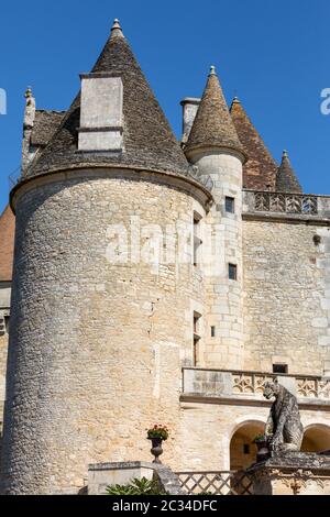 Milandes, France - le 4 septembre 2018 : Château des Milandes, un château en Dordogne, des années 40 aux années 60 du xxe siècle appartiennent Banque D'Images