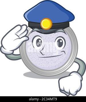 Dessin de dessin animé de police de fard à paupières scintillant portant un chapeau bleu Illustration de Vecteur