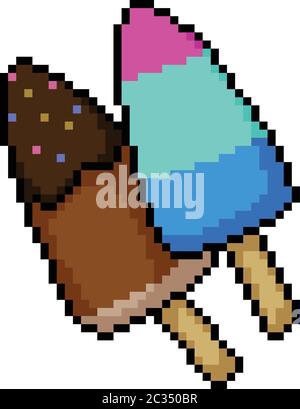 dessin animé isolé de la glace vector pixel art Illustration de Vecteur