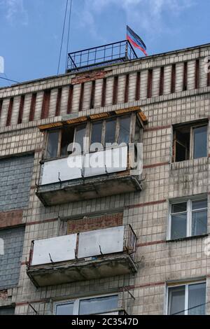 Drapeau de la République de Donetsk Banque D'Images