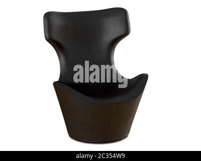 Deux fauteuils en cuir noir Banque D'Images