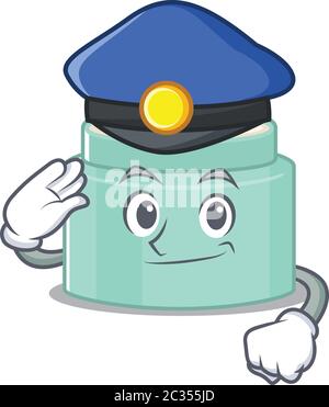 Dessin de dessin animé de la police portant un chapeau bleu Illustration de Vecteur