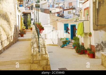 Barrio Santa Cruz à Alicante, Costa Blanca, Espagne Banque D'Images