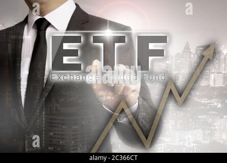 ETF est illustré par businessman concept. Banque D'Images