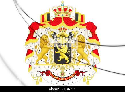 Belgique 3D des armoiries. 3D Illustration. Banque D'Images