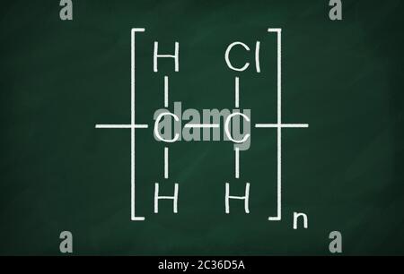 Modèle structural de PVC sur le tableau noir. Banque D'Images