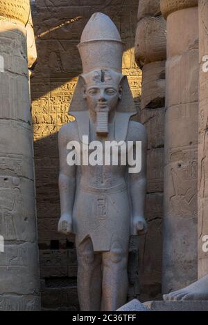 Statue de Pharaon dans le temple de Louxor Banque D'Images