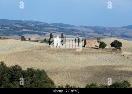 Cappella di Vitaleta , Val d'Orcia en Toscane Banque D'Images