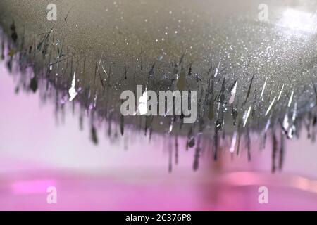 Cristaux d'iode, iode sous forme métallique. Banque D'Images