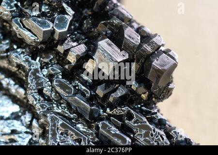 Cristaux d'iode, iode sous forme métallique. Banque D'Images