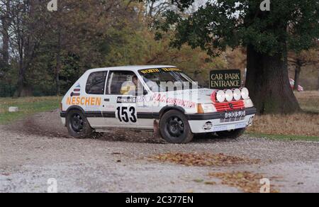 1996, Peugeot 205 Rally car, West Yorkshire, Royaume-Uni Banque D'Images