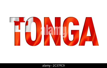 Drapeau Tonga Tonga. police de texte fond symbole Banque D'Images