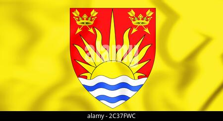 Pavillon 3D de comté de Suffolk, en Angleterre. 3D Illustration. Banque D'Images