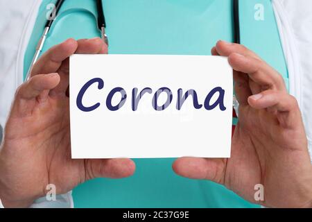 Virus Corona coronavirus diagnostic maladie médecin maladie malade avec signe Banque D'Images