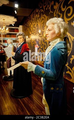 Mozart, Beethoven, Haydn personnages de cire dans le musée Madame Tussauds Banque D'Images