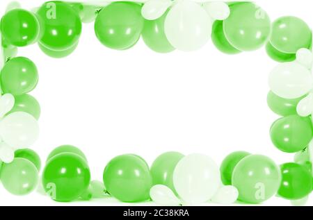 Ballons colorés isolé en forme de frame Banque D'Images