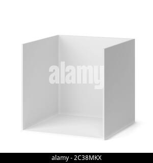 Maquette de stand de salon simple. illustration tridimensionnelle isolée sur fond blanc Banque D'Images