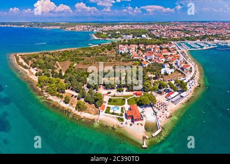 Zadar. Péninsule de Puntamika Zadar vue panoramique aérienne Région de la Croatie, Dalmatie Banque D'Images