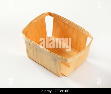 En bois rectangulaire Panier vide pour baies Banque D'Images