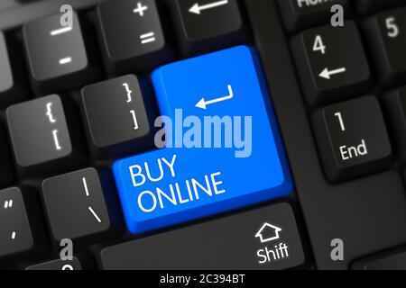 Clavier noir avec touche de raccourci pour Acheter en ligne. Acheter en ligne gros plan de l'ordinateur portable moderne clavier sur un ordinateur portable moderne. Acheter en ligne clé sur le clavier d'ordinateur portable moderne Banque D'Images