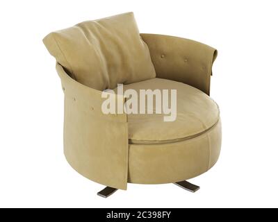 Chaise ronde douce avec matelas en relief Banque D'Images