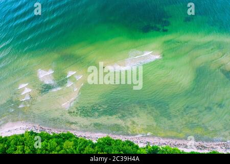 Vue aérienne du Cap Rozewie. La mer Baltique en Pologne. La zone la plus septentrionale de ​​Poland. Banque D'Images