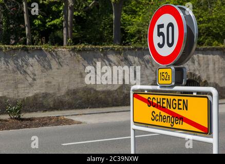 Inscrivez-vous à Schengen Luxembourg Banque D'Images