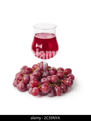 Verre à vin et raisins Banque D'Images