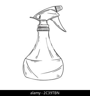 Pulvérisateur de jardin. Aérosol en flacon isolé sur fond blanc. Illustration vectorielle Illustration de Vecteur