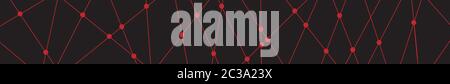 Un fond noir de points et de petites lignes rouges connexion d'themlines Banque D'Images