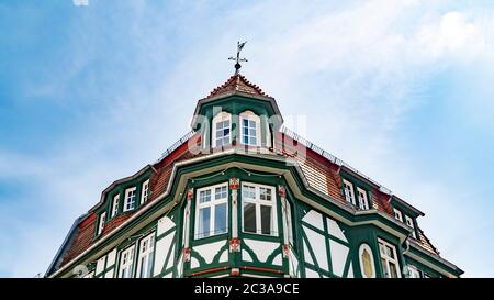 Maisons à colombages traditionnelles dans une vieille ville de Fritzlar en Allemagne Banque D'Images