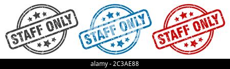 timbre du personnel uniquement. affiche isolée du personnel uniquement. étiquette réservée au personnel Illustration de Vecteur