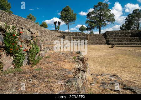 Cantona, Puebla, Mexique - un site archéologique mésoaméricain avec seulement peu de visiteurs Banque D'Images