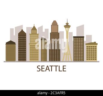 skyline de Seattle Banque D'Images