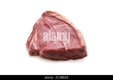 steak de 16oz épais coupé sur fond blanc de studio. Banque D'Images