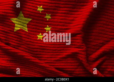 drapeau chinois texturé sur fond Banque D'Images